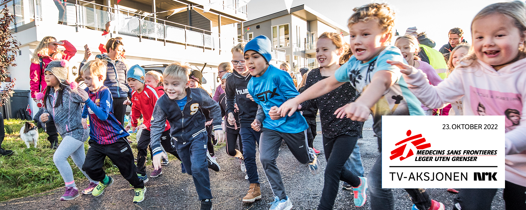 Barn som løper for «Skoleaksjonen» for TV-aksjonen NRK 2022